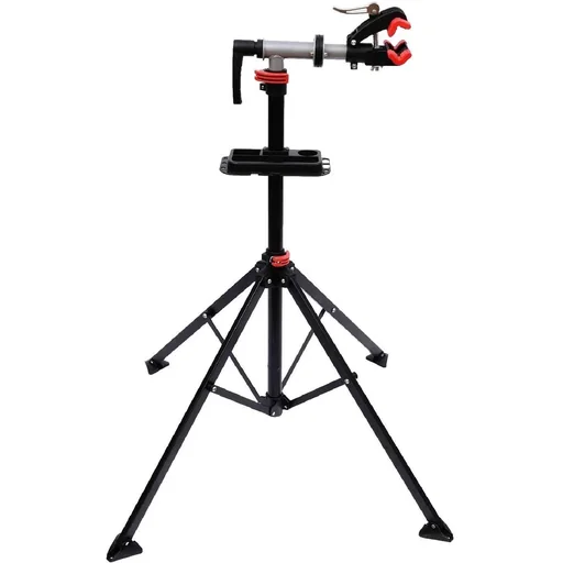 "Fahrradmontageständer Reparaturständer vierbeinig mit Werkzeugablage Schwarz image"