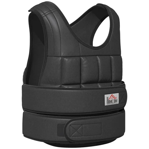 "30 kg Gewichtsweste Trainingsweste mit 35 Gewichtssäcke Verstellbar Krafttraining Fitness Oxford Metall Schwarz 60 x 50 image"