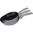 Herenthal 3er Pfannenset - Bratpfannen - Marmorbeschichtung - 20, 24, 28 cm - Silber