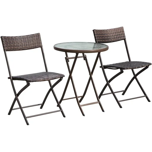 "Polyrattan Bistroset für 2 Personen braun image"