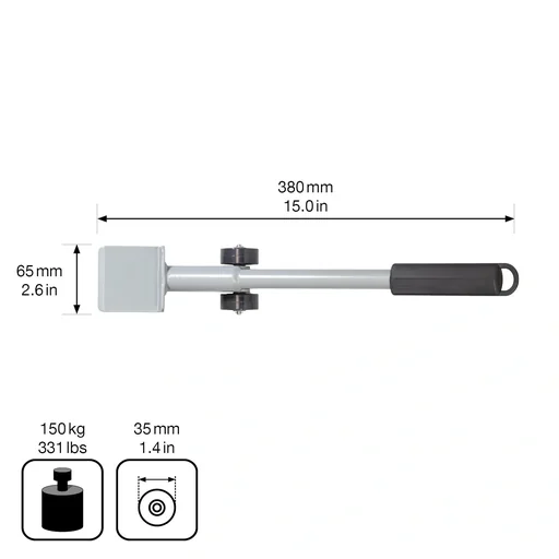 "Transporthilfe MM 4121, 38 x 6,5 x 3,5 cm, softe Rollen Ø 40 mm, Möbelheber, Umzugshelfer, Stahl, Tragkraft 150 kg image"