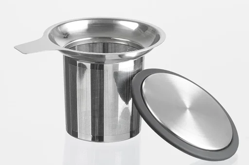 "Edelstahl-Teesieb mit Silikondeckel image"