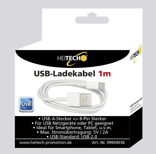 "USB-Ladekabel 1m auf 8-Pin Stecker image"