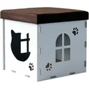 Katzenhöhle Katzenschrank Katzenhaus Versteck Sitzhocker Sitzwürfel Weiß