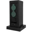 WIFI Gartensäule mit 4 Steckdosen, Farbe schwarz