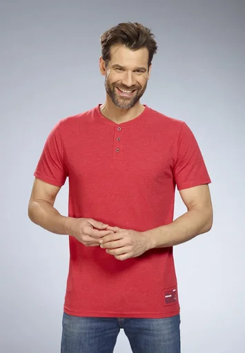 "T-Shirt mit Knopfleiste, Farbe rot, Gr.L image"