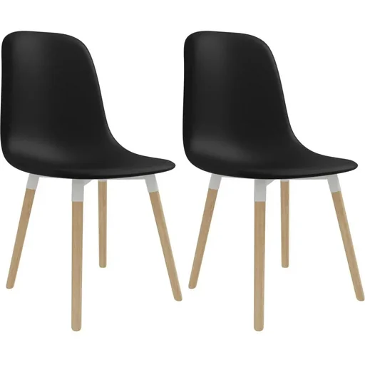 "Esstischstühle 2tlg. Kunststoff schwarz image"