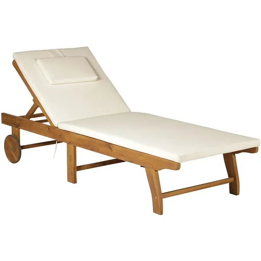 "Gartenliege Sonnenliege Liegestuhl klappbar verstellbar Akazienholz Natur L197 x B72 x H(34 84) cm image"