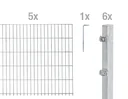 Doppelstabmattenzaun Komplettset, feuerverzinkt, Höhe 80 cm, Länge 10 m