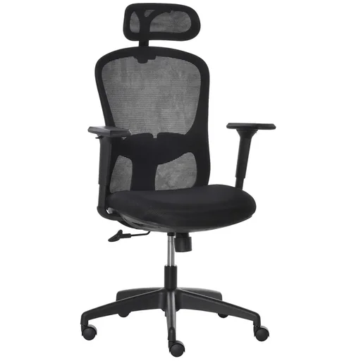 "Bürostuhl mit Wippenfunktion Kopflehne Home-Office-Stuhl höhenverstellbarer Schreibtischstuhl ergonomisch 360°-Drehräder image"