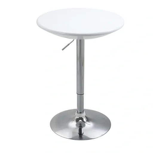 "Bartisch moderner Esstisch Schreibtisch Höhenverstellung Metall ABS-Lackierung Weiß Ø61 x 76-97 cm image"