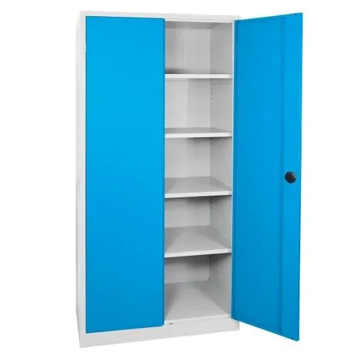 "Flügeltürschrank RAL 7035/5012, 195x92x50cm image"