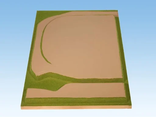 "Anbauteil links Drehscheibe 70 x 120 cm, kürzbar auf 70 x 100 cm, Spur H0, TT, koloriert und begrast, auf Holzrahmen image"