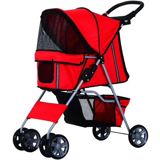 "Hundewagen Hundebuggy Hunde Pet Stroller Buggy Rot image"