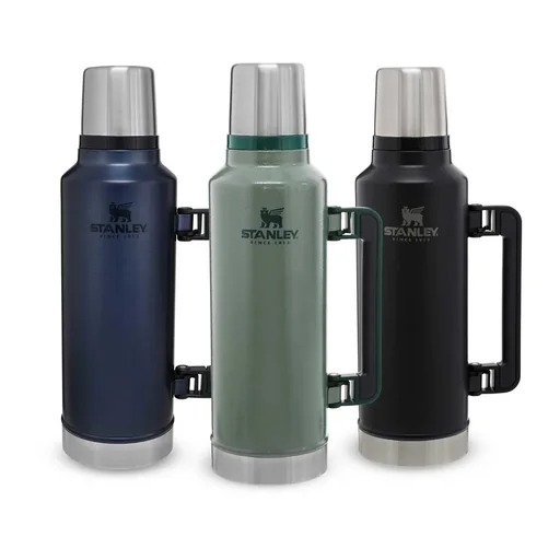 "Classic Vakuum-Flasche 1,9 l, matt schwarz, doppelwandige Vakuumisolierung, Griff, Trinkbecher image"