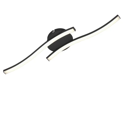 "LED Wand- und Deckenleuchte, 2 LED Stäbe geschwungen, schwarz, 12 Watt, 960 lm, 3.000 K image"