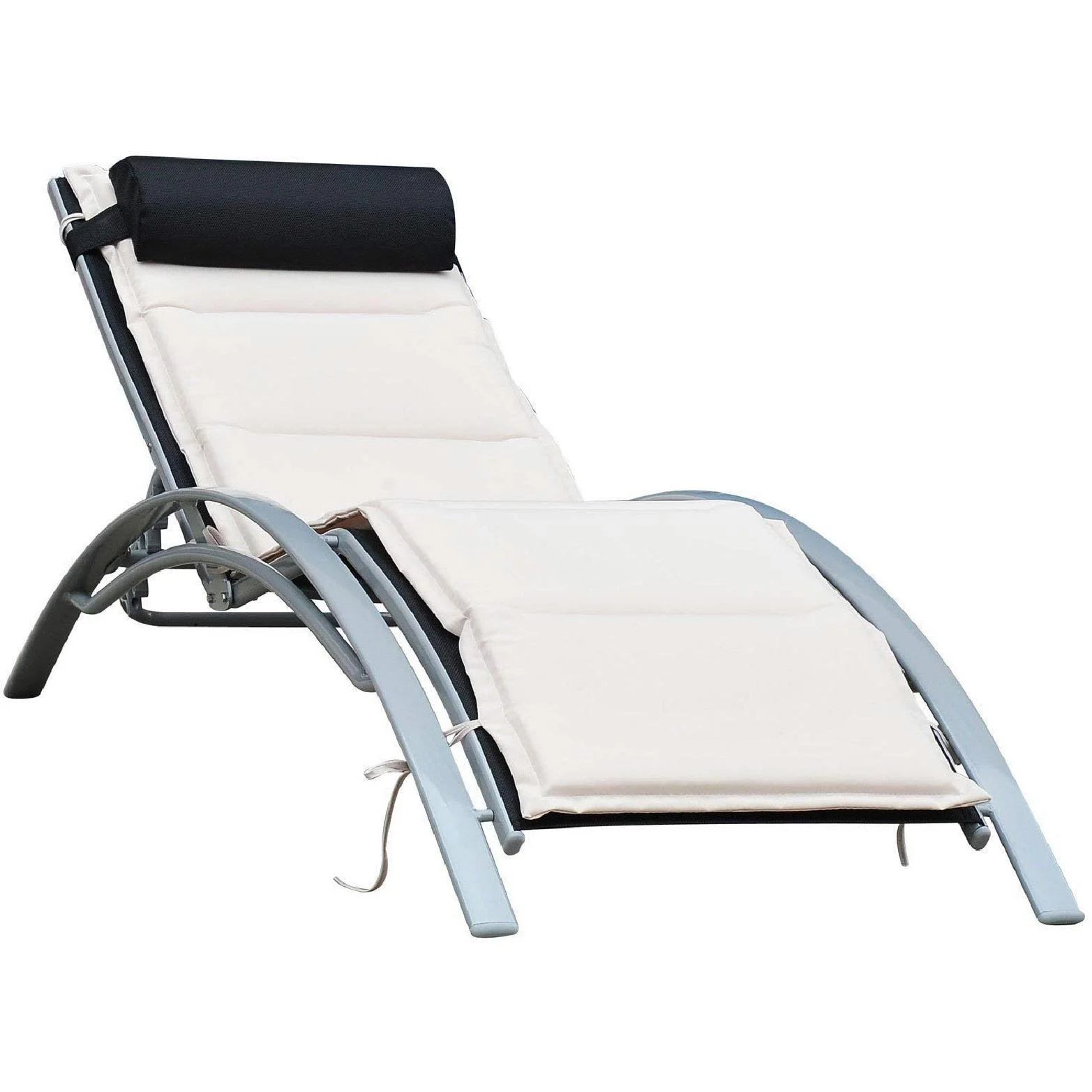 Alu Sonnenliege höhenverstellbar mit Liegematte und Nackenrolle