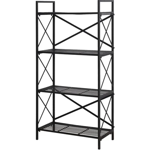 "Standregal Bücherregal Lagerregal Aufbewahrungsregal Pflanzregal Schuhregal Metall Schwarz 80 x 40 x 160 cm image"