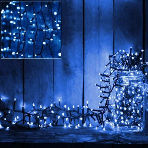 "Lichterketten Weihnachten blau 10,5m Timer image"