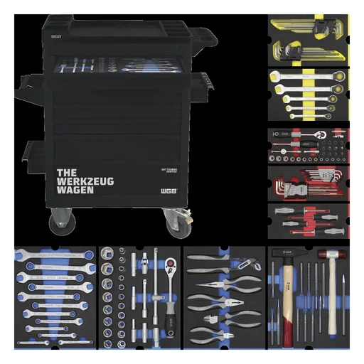 "Werkstattwagen - 7 Schubladen, bestückt mit 9 Modulen, 140-teilig image"