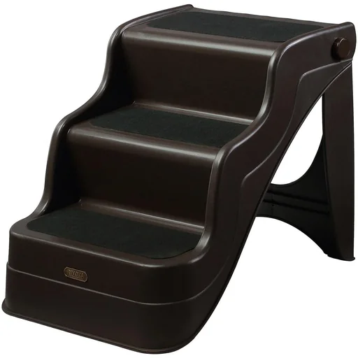 "Hundetreppe Haustiertreppe 3 Stufen klappbar Dunkelbraun image"