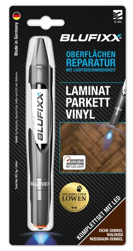 "Reparaturstift 5 g PW für Laminat/Parkett/Vinyl inklusive blauem LED-Licht, Eiche dunkel image"
