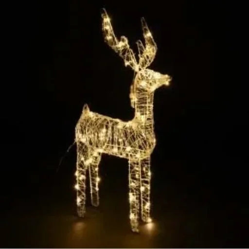"Verlicht Rendier LED Kerstverlichting warm wit 15 x 55 x 72 cm image"