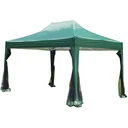 Faltpavillon mit Netzseitenteilen 3 x 4,5m mit Tragetasche grün