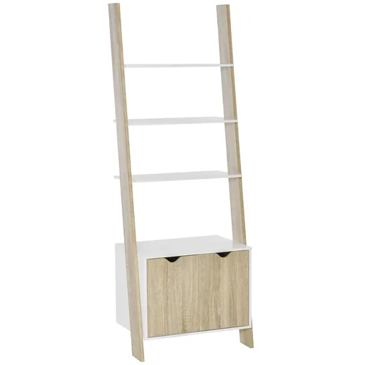 "Standregal Bücherregal 3-stufiges Büroregal Lagerregal Aktenregal Küchenregal Spanplatte Eiche+Weiß 60 x 40 x 170 cm image"