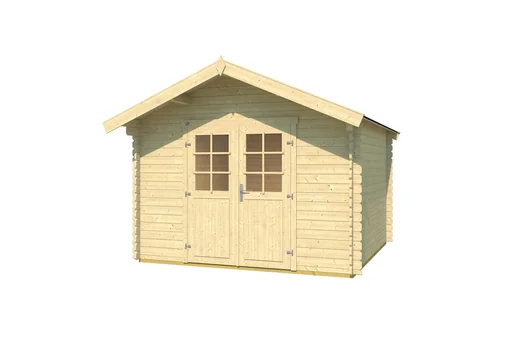 "Gartenhaus 209 Gr.3, 333 x 360 x 261 cm Wandstärke 28 mm, mit Doppeltür natur image"