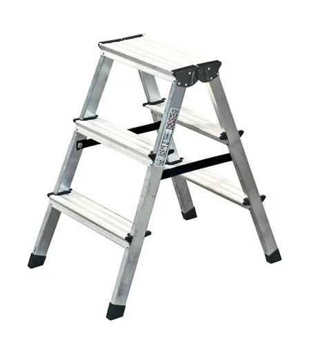 "Alu Stufen Doppelleiter 2 x 3 Stufen image"