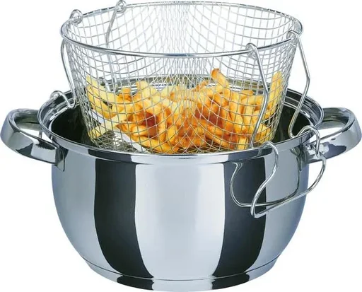 "Frittier-/ Gartopf Universal, 3-teilig, Frittierkorb + Glasdeckel image"