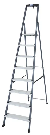 "„SECURO“ STUFEN-STEHLEITER ELOXIERT 8 STUFEN image"