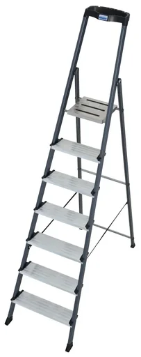 "„SECURO“ STUFEN-STEHLEITER ELOXIERT 7 STUFEN image"