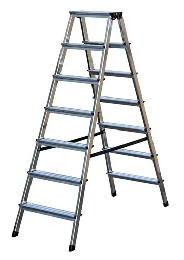 "Alu Stufen Doppelleiter 2 x 7 Stufen image"