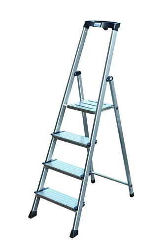 "Stufen-Stehleiter Sepuro, Alu 6 Stufen m. Sicherheitsbügel image"