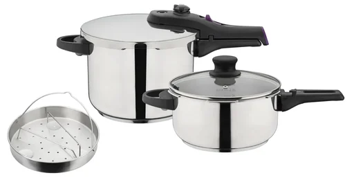 "SYSTEM RAPID Schnellkochtopf-Set, 6-teilig, Edelstahl - 4L und 6L, Ø22cm image"