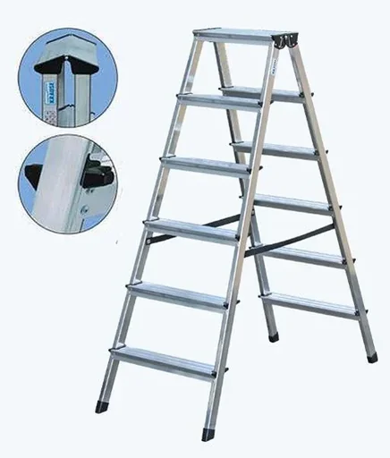 "Alu Stufen Doppelleiter 2 x 6 Stufen image"