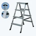 Alu Stufen Doppelleiter 2 x 4 Stufen