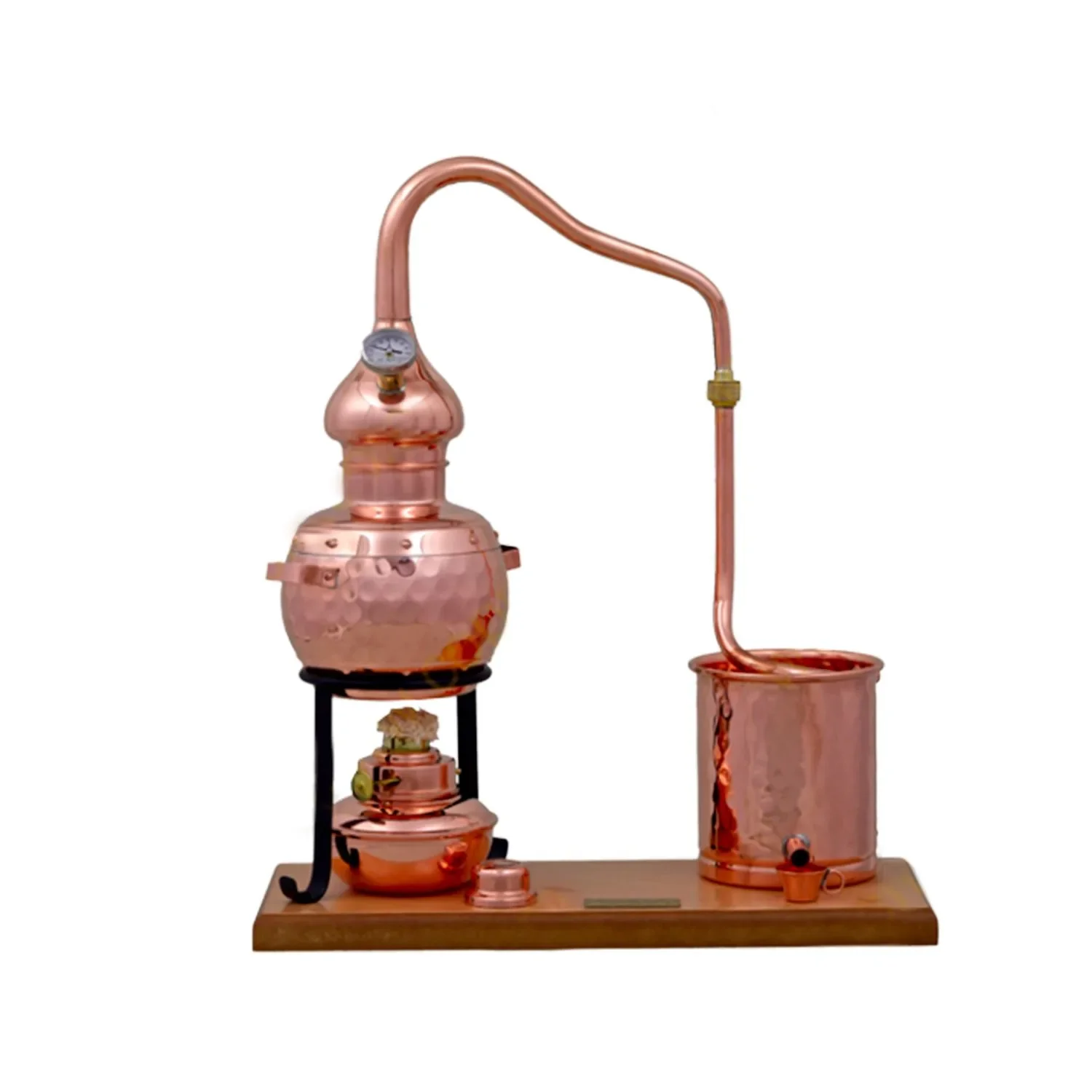 "Destille, Destilliergerät, Destillationsapparatur - Alembic Set Premium, mit Spiritusbrenner und Thermometer, 0,7L image"