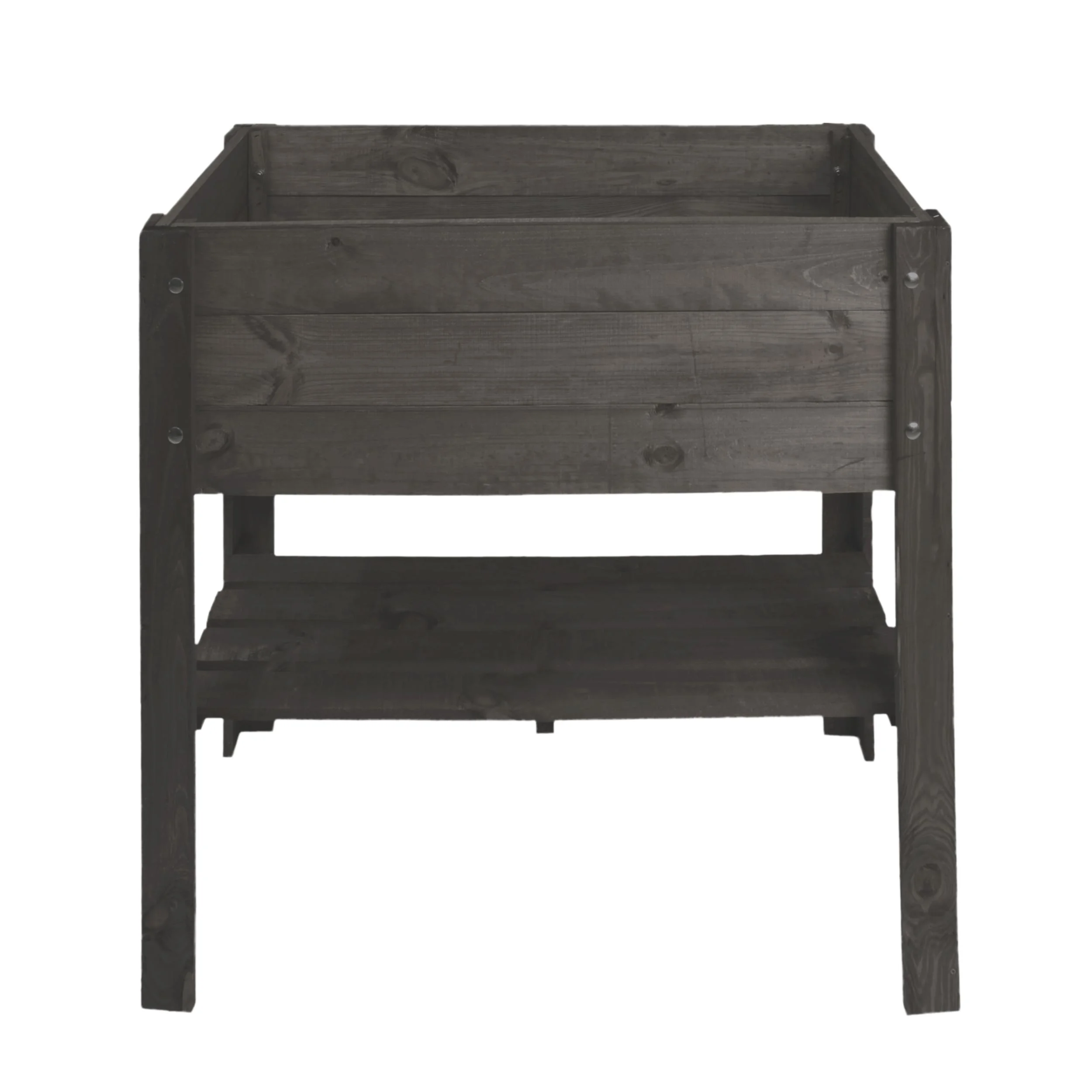 Hochbeet mit Ablage aus Holz - anthrazit