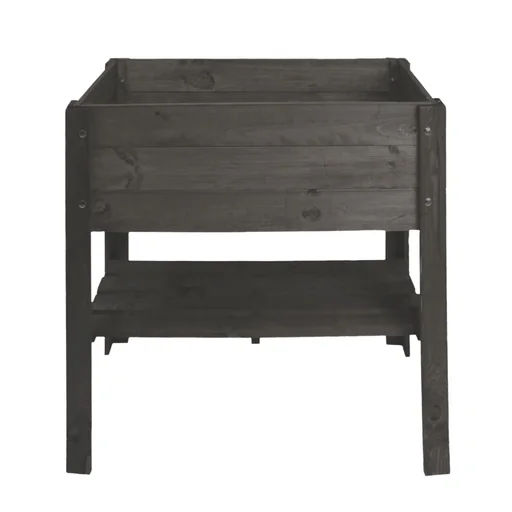 "Hochbeet mit Ablage aus Holz - anthrazit image"