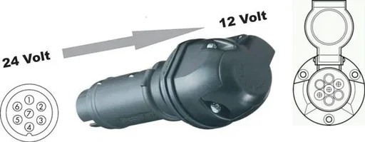 "Spannungsreduzierer 24 Volt - 12 Volt / 7pol. image"