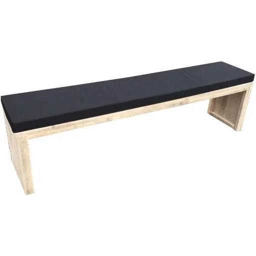 "Gartenbankgerüst Holz 180 cm inkl. Wasser- und schmutzabweisendem Kissen schwarz image"