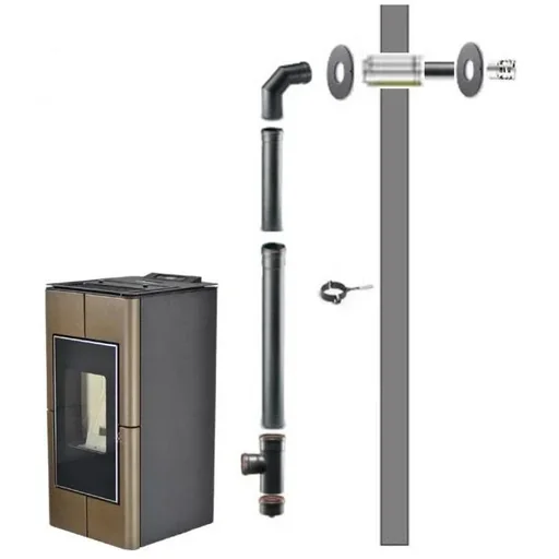 "Ablaufgarnitur Pelletofenfassade schwarz 80mm image"