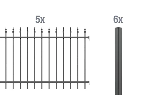 "Zaunkomplettset Chaussee, zum Einbetonieren, anthrazit, Höhe 100 cm, Länge 10 m image"