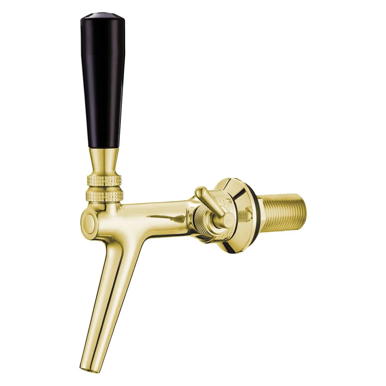 "Zapfhahn, Kompensatorhahn, Bierzapfhahn, Schankhahn aus Chromnickelstahl mit Edelstahl Kompensator, Goldfarben image"