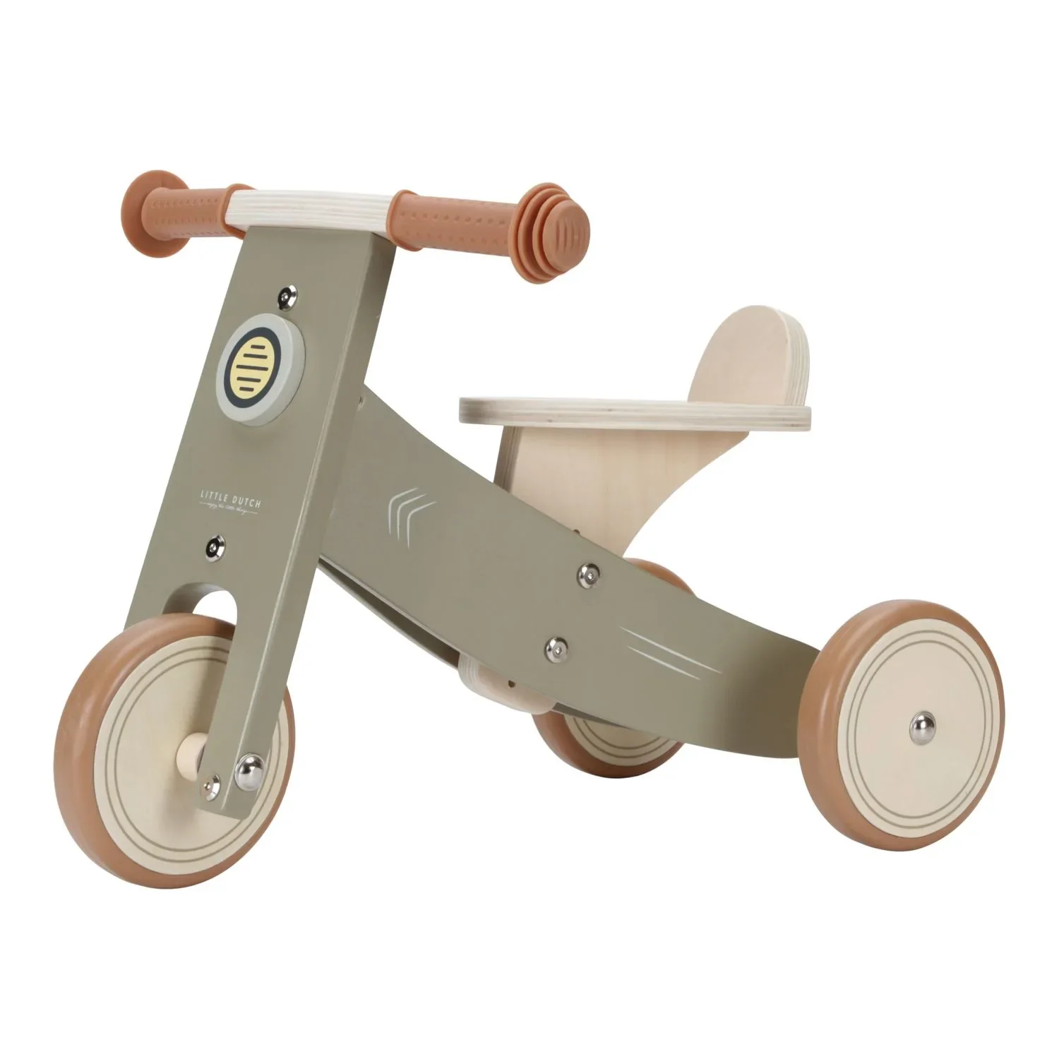 "Little Dutch Holzdreirad Olive: Kinder Dreirad mit Gummigriffen & Sicherheitsreifen image"
