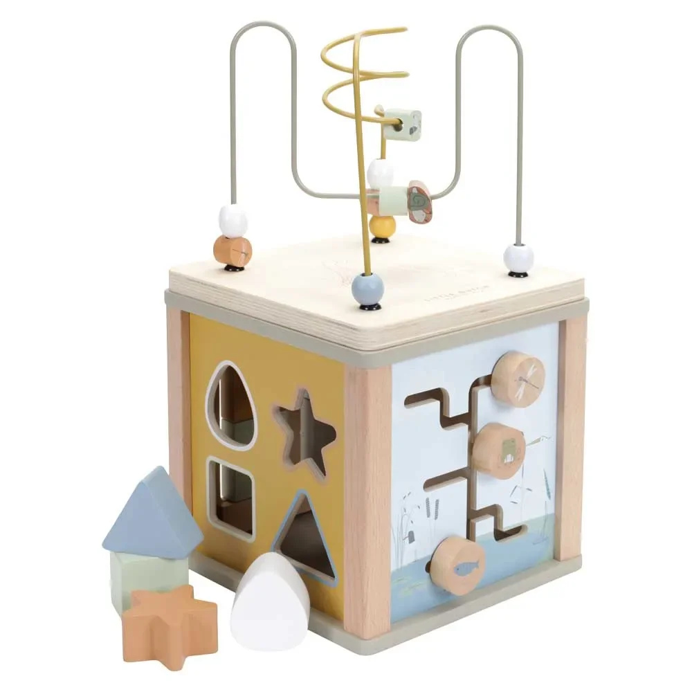 "Motorikwürfel, Aktivitätswürfel, Activity Würfel Baby - Little Dutch, Little Goose, Holz, Oliv image"