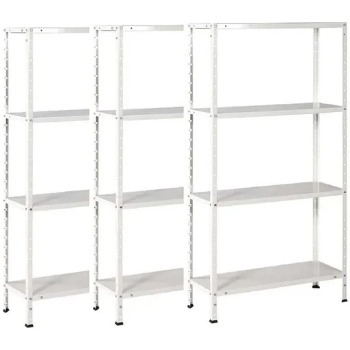 "3 Stück Metall-Lagerregal/Regal mit 4 Fachböden - 200kg Kapazität - (HxBxT) 145x72,5x30cm - 50kg pro Fachboden image"